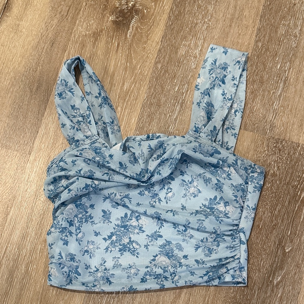 Floral Blue Women's Top